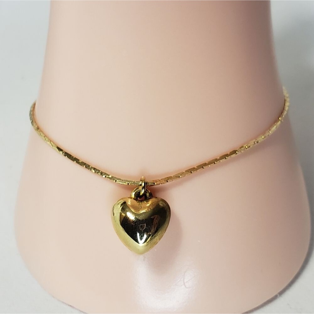 Gold Heart Bracelet with Earrings